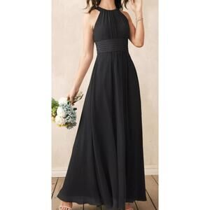 AW BRIDAL 2 XS  black Dorian bridesmaid chidon formal party maxi dress NEW B74
